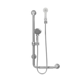 PULSE ShowerSpas 4001L-SSB ErgoSlideBar with Hand Shower, ADA Compliant, Left-Hand Grip, Brushed Stainless Steel
