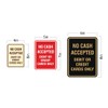 Signs ByLITA Portrait Round No cash accepted debit or credit