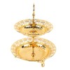 2 Tier Fruit Plate Metal Round Gold Plated Beautiful Cupcake