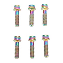 6pcs Bike Stem Bolts Ti Alloy M5x18mm Bicycle Stem Bolts Screw for Mountain Road Bike Colorful