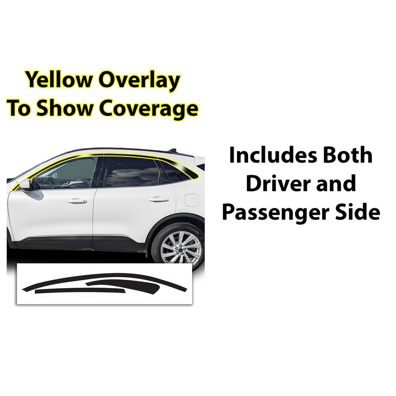 BOGAR TECH DESIGNS Side Window Chrome Delete Overlay Compatible with