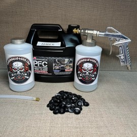 Gallon PFC Amber, Pro Undercoating Spray Gun, 24" Straight Wand, 2 White Quart Bottle, and 50 Rust Plugs