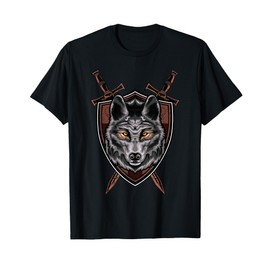 Wolf Sword Shield Renaissance Medieval Knight House Sigil T-Shirt