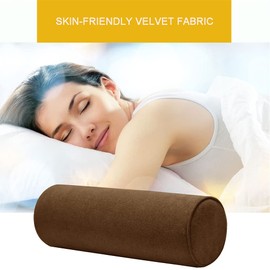 Velvetcossy Cylinder Round Memory Foam Support Pillows 17.8X6 Cervical Neck Roll Pillow with Pillowcase Soft, Comfortable and Breathable for Sleeping, Chair, Car, Sofa，Travel Coffee