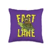Sloth On Turtle Fast Lane Turtle Sloth Lovers Throw Pillow,