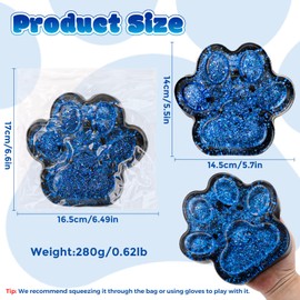 Squishy Cat Paw Toy 5.5 Inch Large Starry Sky Sensory Fidget Toys, Soft Kawaii Mochi Squishy Stress Relief for Adults Kids Party Favors