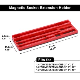 Mayouko Magnetic ABS Socket Extension Organizer, Socket Extension Bar Holder, Fit for 1/4",3/8",1/2“Drive Extensions, Extensions not Included