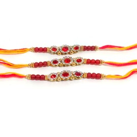 Set of 3 Metal Pendant Rakhi Bracelet for Brother Rakhi for Bhaiya on Rakshabandhan Rakhi Thread for Brother Rakhi Band for Bhai