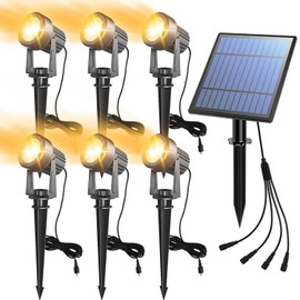 APONUO - Luces Solares Puntuales para Exteriores 6-en-1 Iluminación de Paisaje del Atardecer al Amanecer Luces Solares Elevadas IP65 Impe...