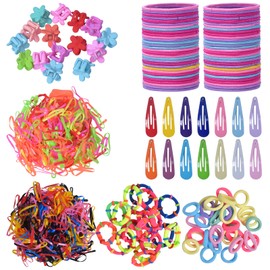 Dokeno 780 Piece Scrunchie Hair Accessories Set, Girls Hair Bobbles Set, Small Metal Clips, Hair Clips, Hair Clips, Mini Hair Clip, Hair Ropes, Hair Bands, Multicoloured Hair Elastic Bands