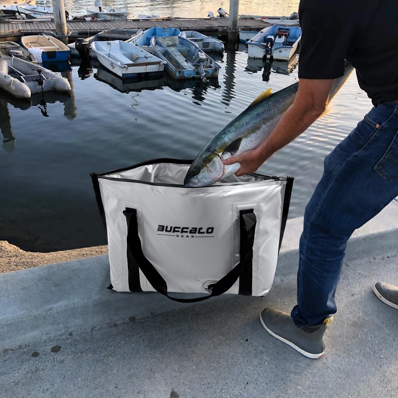 Buffalo Gear Insulated Fish Bag Cooler Flat Bottom-26L Waterproof Fish
