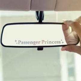 3x Passenger Princess Rearview Mirror Decal, Holographic Car Decals For Women,Girl Car Decal Gifts,Car Window Decal,Car Mirror Sticker,Car Window Decal, Vinyl Stickers