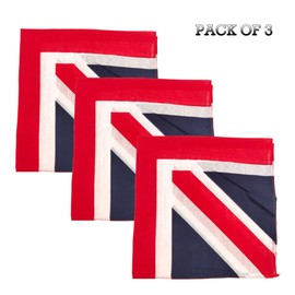 iPEAK Bandana 3 Pack Multi-Purpose Cotton Paisley Bandanas Scarf Headband Face Mask Neckerchief Handkerchief union jack Camouflage For Men Women Kids (Uniona Jack)