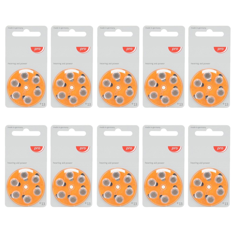 60pcs Long Lasting Power Hearing Device Battery Zinc Air Sound