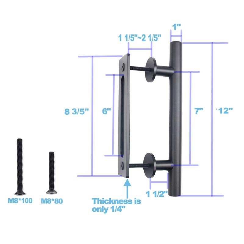 Heavy Duty Barn Door Handle Set, Large Rustic, for Gates