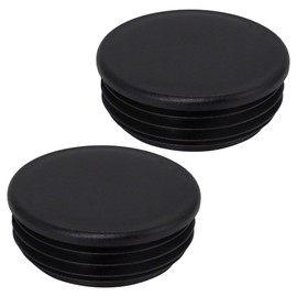 SKIR'CO (2 pcs) Round Tube Inserts 76 mm, Fence Post Plugs, Black Plastic Tube End Caps, Pipe Plugs, Black RAL 9005