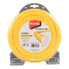 Makita E-02842 Round Trim Pro Longlife Reinforced Trimmer Line Nylon Yellow 3.0 mm x 56 m for Strimmer and Brush Cutter