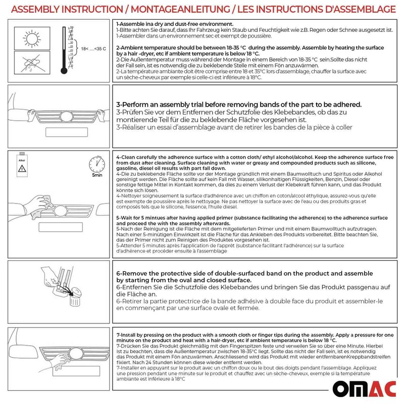 OMAC Front Bumper Grill Trim Molding for Mercedes Sprinter W906