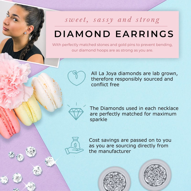 La Joya Lab Grown 1/4 Carat Diamond Stud Earrings |