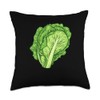 Romaine Lettuce Cartoon Throw Pillow