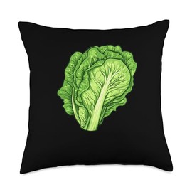 Romaine Lettuce Cartoon Throw Pillow
