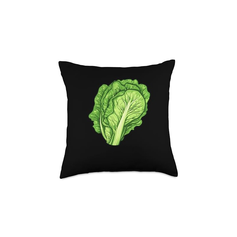 Romaine Lettuce Cartoon Throw Pillow