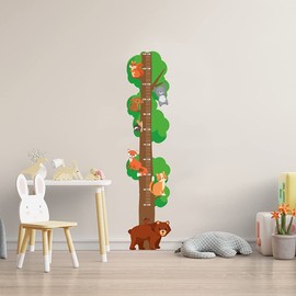 SPACE - Tape Measure with Forest Motif - Wall Picture for Children's Room - Children's Scale - Wall Sticker - Wall Sticker - Wall Decoration - Sticker for Living Room, Nursery, Bedroom