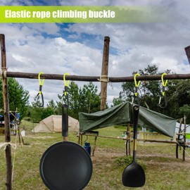 Bungee Cords with Carabiner Hooks - Elastic Rope Carabiner Bungee Straps | Backpack Bungee Cord, Heavy Duty Straps with Climbing Buckle for, Outdoor Tent