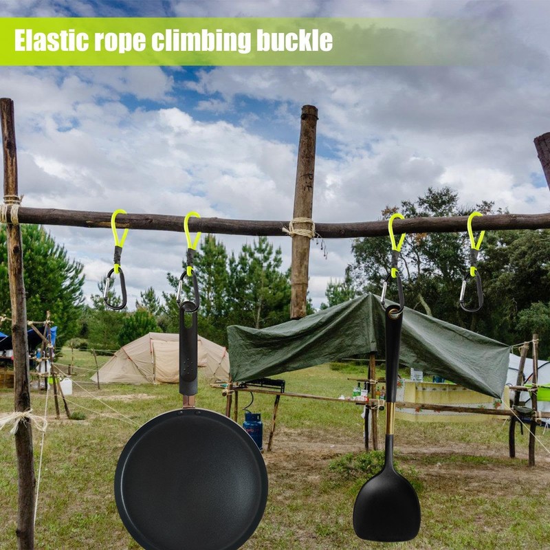 Bungee Cords with Carabiner Hooks - Elastic Rope Carabiner Bungee