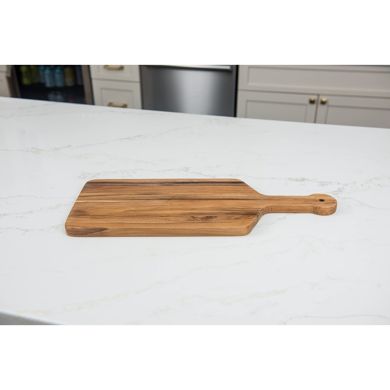 Lipper International Teak Wood Edge Grain Kitchen Paddle Board for