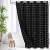 MitoVilla No Hooks Needed Boho Farmhouse Shower Curtain with Snap-in