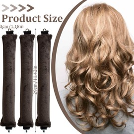 Flexi Stangen mit Haken, 3 Stück Hitzefreier Lockenwickler,hitzefreier Lockenstab für alle Haartypen, Lockenwickler zum Ausschlafen, hitzefreie Locken über Nacht