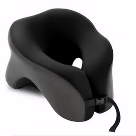 picnic U-Shaped Memory Foam Travel Pillow, Compact & Foldable Ergonomic Neck Pillow for Flights, Road Trips & Office Naps, Adjustable Strap, Breathable Cover, Premium Soft Cushioning (Gray & Black)