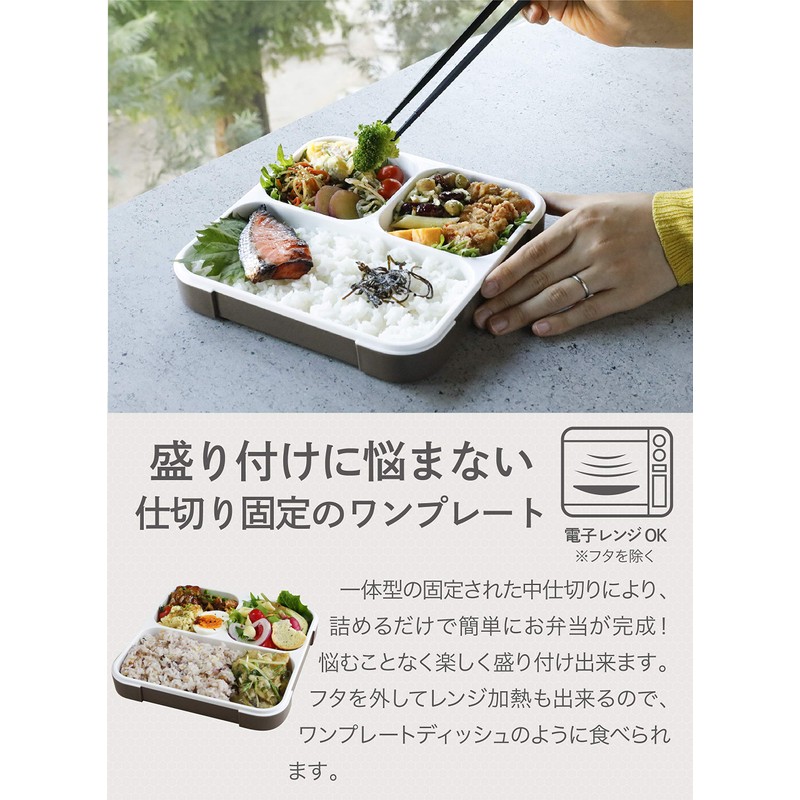 Foodman DSK Bento Box, Standing and Transporting, Thin Bento Box,