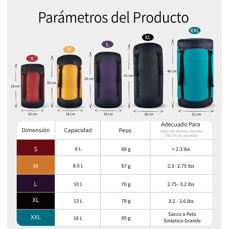 Litume Bolsa de compresión, Resistente al Agua, Ligera, con Cierre