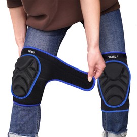 YKTSUJ Knee Pad Women Men for Gardening House Working, Floor and Carpet Cleaning, Construction Work, Cleaning Knee Pads With High Elastic Fabric Black with Blue Edge M