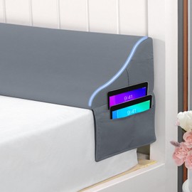 Vekkia King Size Bed Wedge Pillow for Headboard/Bed Wedge Gap Filler/Mattress Gap Filler/Wedge Pillow Headboard to Close The Gap (0-6") Between Your Headboard and Mattress, (Grey 76"x10"x7")