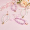 DELORIGIN 4pcs Pet Necklace Cat Pearl Teddy Collar Pearl Rhinestone