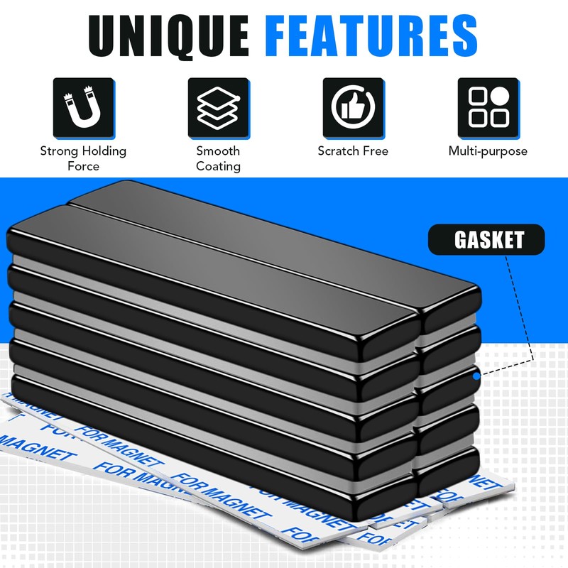 MIKEDE 12 Pack Strong Magnets Heavy Duty, N35 Neodymium Black