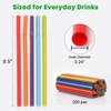 200PCS Biodegradable Sugarcane Straws-8.5" Bendy Disposable Drinking Straws