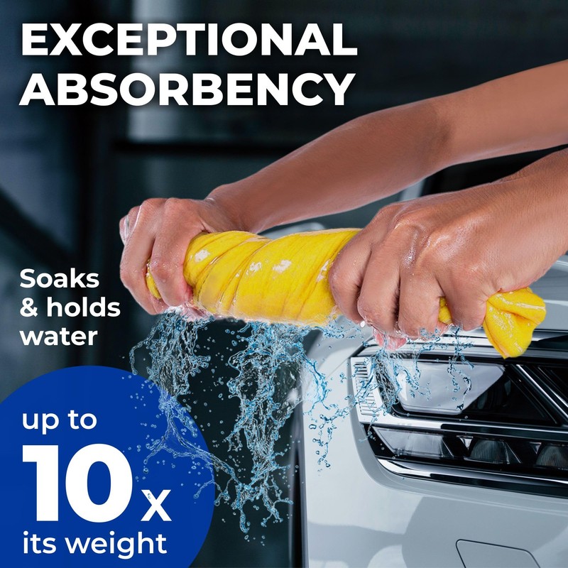 Premium XL Shammy Towel for Car - 2pk (34”x25”) -