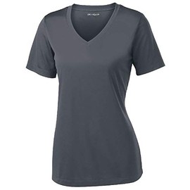 Women's Athletic All Sport V-Neck Tee Shirt in 12 Colors,XX-Large,Iron Grey