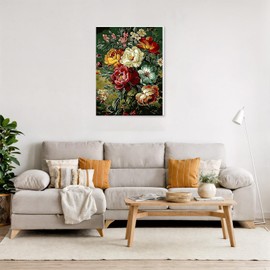 NAIMOER Flowers Paint by Numbers Kits for Adults Beginner with Wooden Framed, Flowers Color by Numbers on Canvas Painting Kits for Adults, Easy Paint DIY Acrylic for Home Wall Decor 12X16 Inch