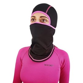 SA ACCESSORIES Balaclava Women`s Ski Mask – Balaclava Face Mask for The Cold Weather - Winter Full Face Ski Masks for Women with Long Neck Warmer – Thermal Breathable Fleece – Adult Black/Pink