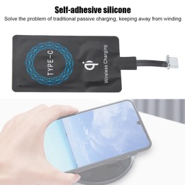 Wireless Charger Receiver, 2pcs Type C QI Wireless Charger Charging Receiver Module Self Adhesive Sticker Charging Receiver for Mobile Phone
