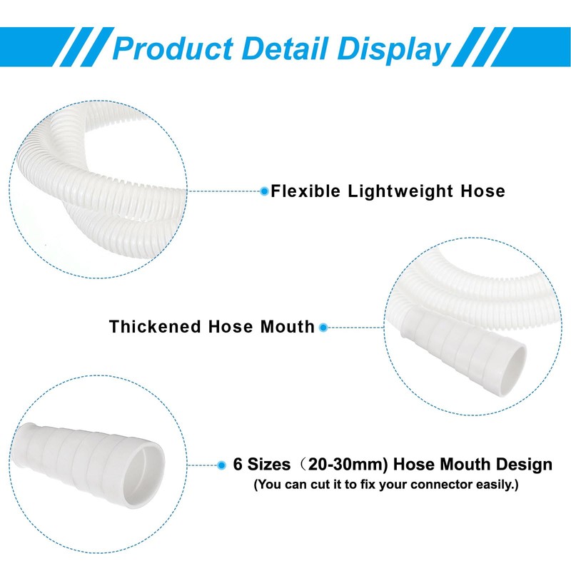 PATIKIL 3.3ft Air Conditioner Drain Hose, 6 Sizes 20-30mm Mouth