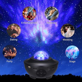 Tomshine Starry Projector Light Wi-Fi Connection Smartphone APP Control Adjustable 21 Lighting Modes Remote Control Star Projector Built-in BT Music Player Gifts for Bedroom Birthday Wedding Decor Party