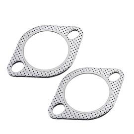 DUSCOKE 2PCS Car Exhaust Gasket, Ultra Seal 2-Bolt 2.5" Reinforced High Temperature Gaskets Exhaust Flange Gaskets, Standard Exhaust Manifold Gasket Replacement Car Accessories (2.5 Inch)