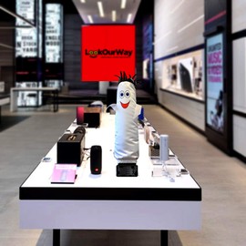 LookOurWay Mini Air Dancers Inflatable Tube Man Set Desktop Size, White