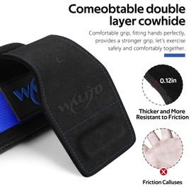 WALITO Weight Lifting Wrist Strap, Double Leather Weightlifting Wrist Straps for Gym Strength Training, Neoprene Padded Wrist Wraps - for Men & Women (Pair)